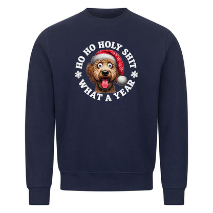 Premium Sweatshirt "Labradoodle - HO HO..." Navy Blue – hunde-shirt.de