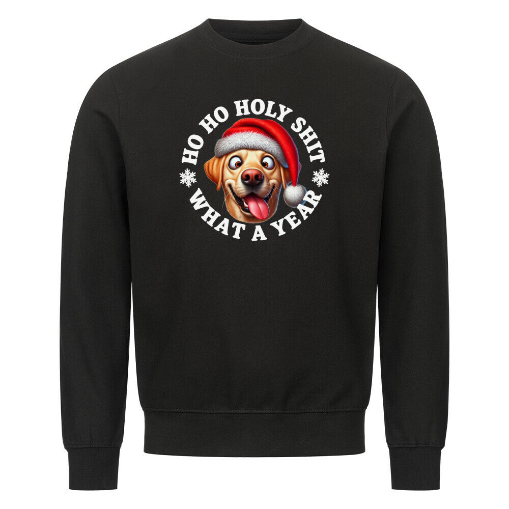 Premium Sweatshirt "Labrador ( hell ) - HO HO..." Schwarz – hunde-shirt.de