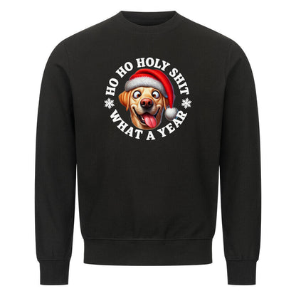 Premium Sweatshirt "Labrador ( hell ) - HO HO..." Schwarz – hunde-shirt.de