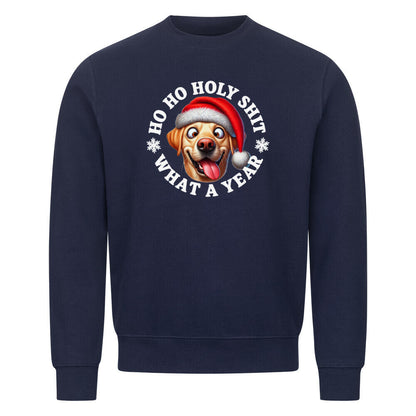 Premium Sweatshirt "Labrador ( hell ) - HO HO..." Navy Blue – hunde-shirt.de