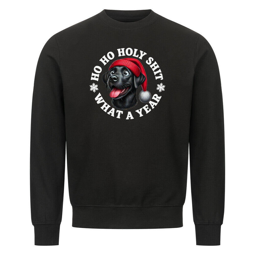 Premium Sweatshirt "Labrador ( schwarz ) - HO HO..." Schwarz – hunde-shirt.de