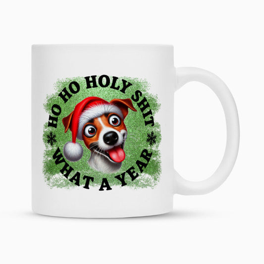 Tasse "Jack Russell Terrier - HO HO..." Weiß – hunde-shirt.de