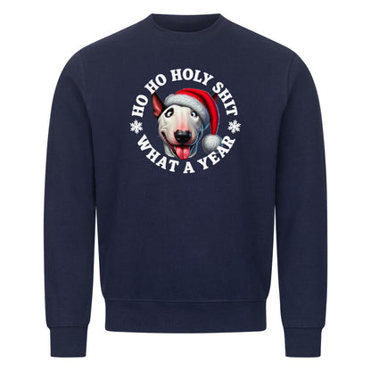 Premium Sweatshirt "Bullterrier - HO HO..." Navy Blue – hunde-shirt.de