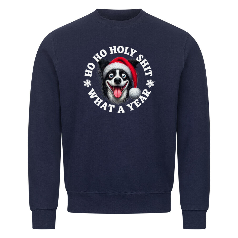 Premium Sweatshirt "Border Collie - HO HO..." Navy Blue – hunde-shirt.de
