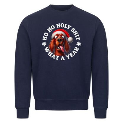 Premium Sweatshirt "Irish Setter - HO HO..." Navy Blue – hunde-shirt.de