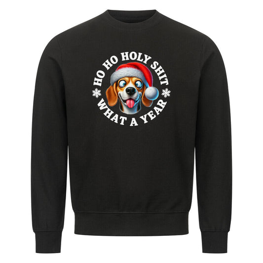 Premium Sweatshirt "Beagle - HO HO..." Schwarz – hunde-shirt.de