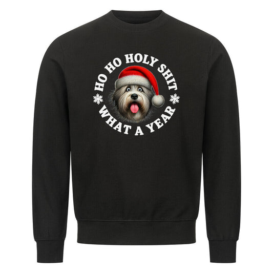 Premium Sweatshirt "Bobtail - HO HO..." Schwarz – hunde-shirt.de