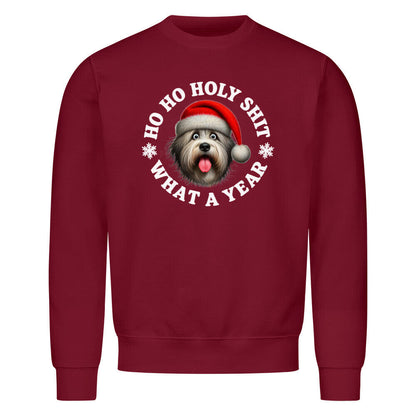 Premium Sweatshirt "Bobtail - HO HO..." Burgunder – hunde-shirt.de