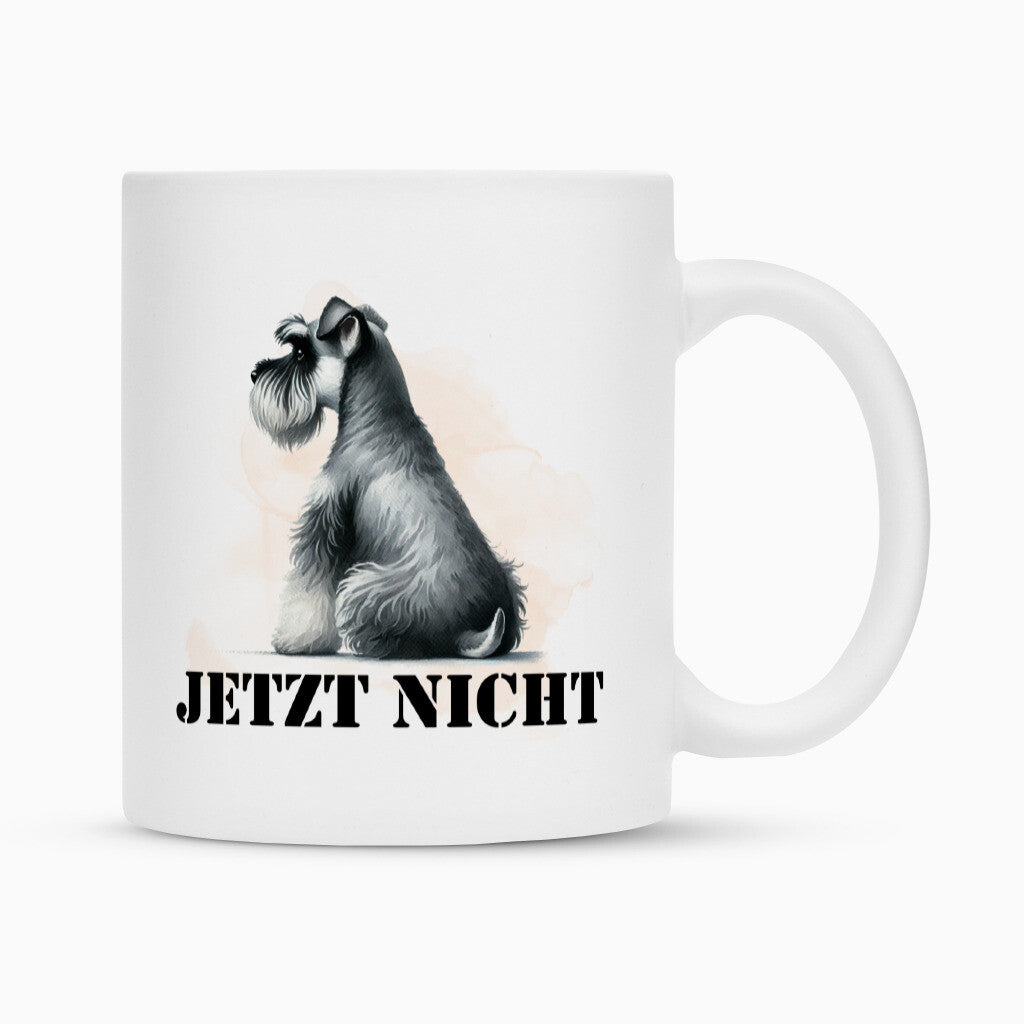 Tasse "Zwergschnauzer - JETZT NICHT" Weiß – hunde-shirt.de