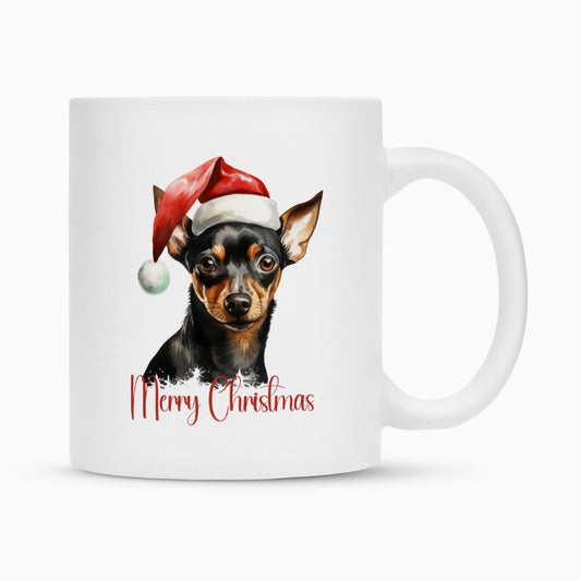 Tasse "Zwergpinscher - Merry Christmas" Weiß – hunde-shirt.de