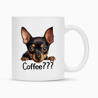 Tasse "Zwergpinscher - Coffee???" Weiß – hunde-shirt.de