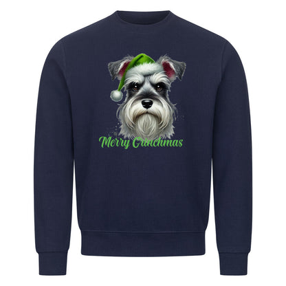 Premium Sweatshirt "Zwergschnauzer - Merry Grinchmas" Navy Blue – hunde-shirt.de