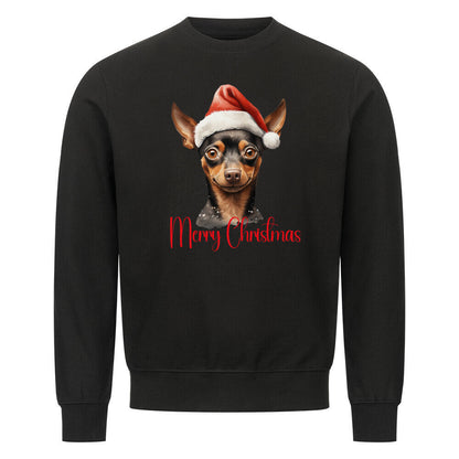 Premium Sweatshirt "Zwergpinscher - Merry Christmas" Schwarz – hunde-shirt.de