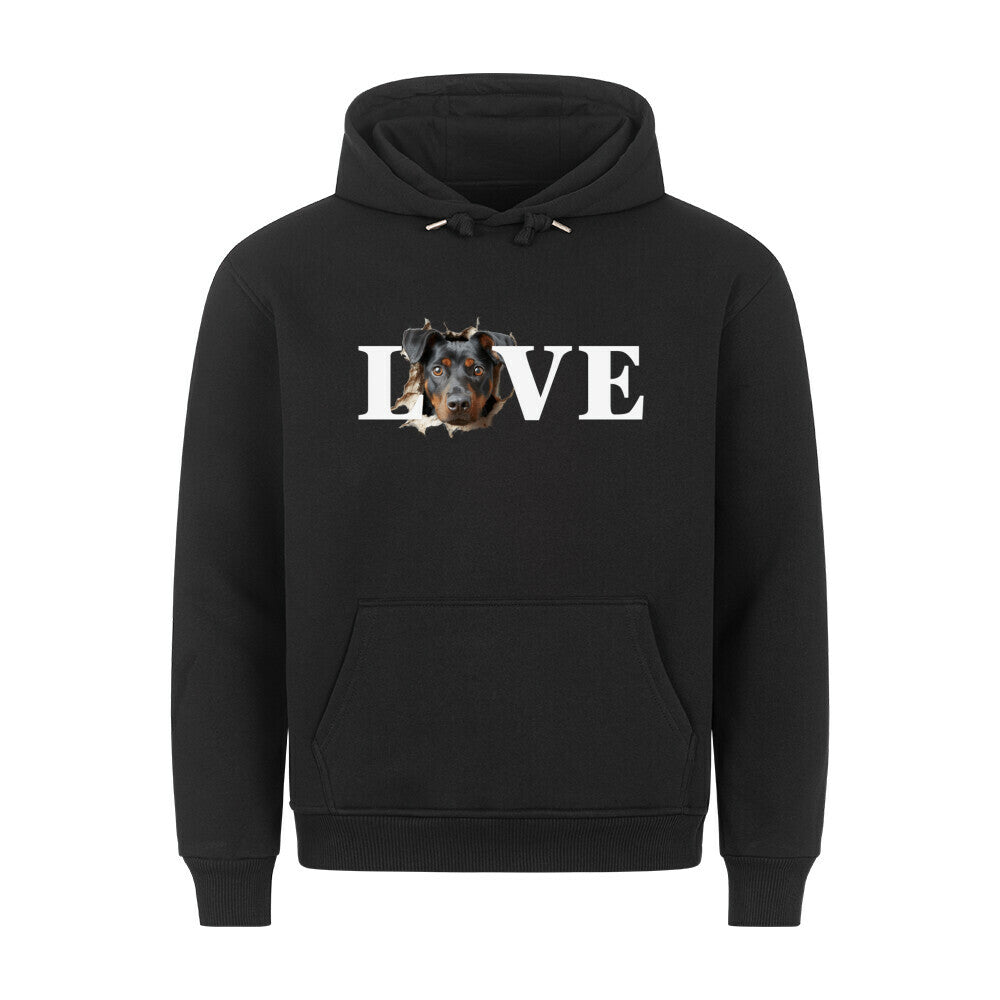 Premium Hoodie "Zwergpinscher - LOVE" Schwarz – hunde-shirt.de
