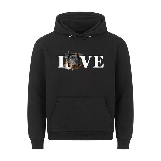Premium Hoodie "Zwergpinscher - LOVE" Schwarz – hunde-shirt.de