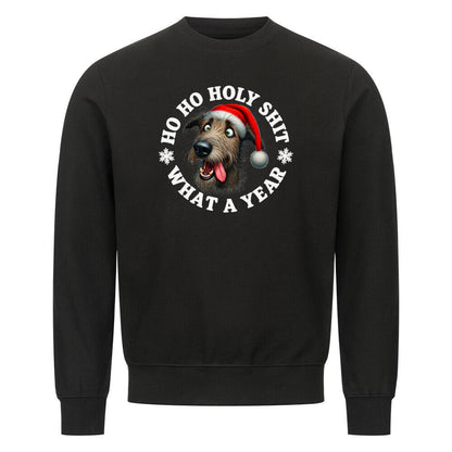 Premium Sweatshirt "Irischer Wolfshund - HO HO..." Schwarz – hunde-shirt.de