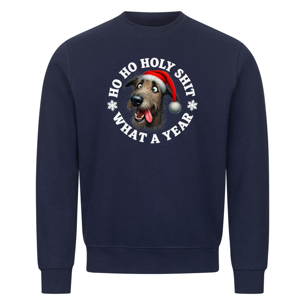 Premium Sweatshirt "Irischer Wolfshund - HO HO..." Navy Blue – hunde-shirt.de