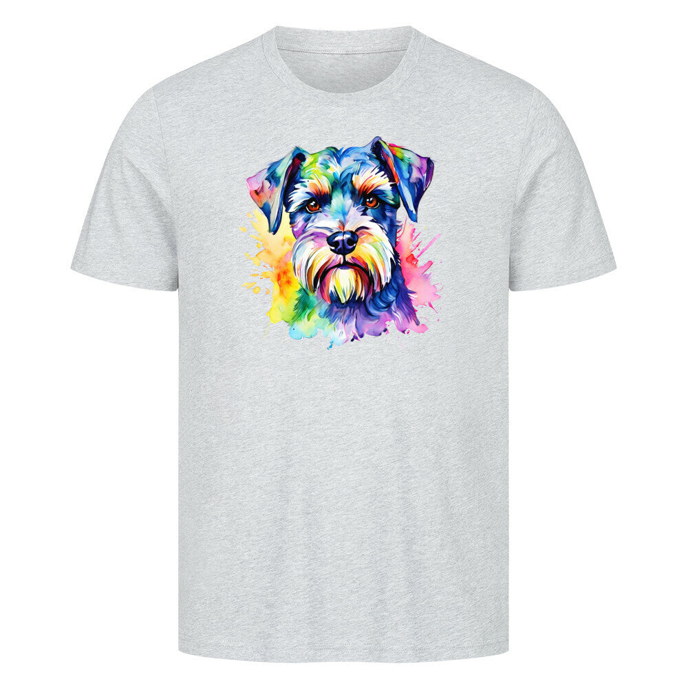 Premium T-Shirt "Schnauzer - Paint" Heather Grey – hunde-shirt.de
