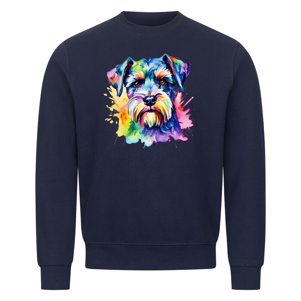 Premium Sweatshirt "Schnauzer - Paint" Navy Blue – hunde-shirt.de