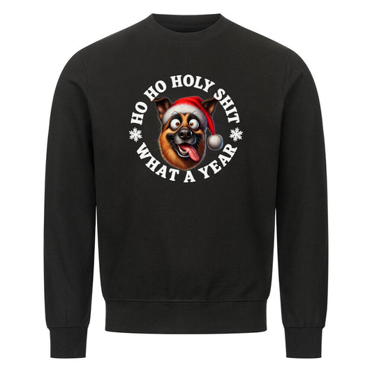 Premium Sweatshirt "Schäferhund - HO HO..." Schwarz – hunde-shirt.de