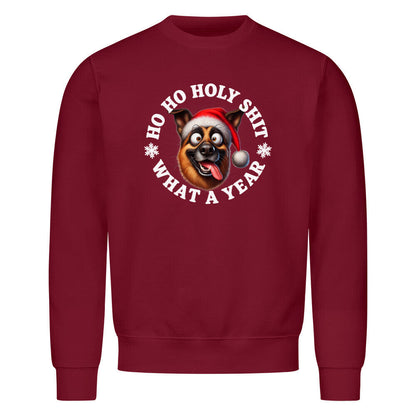 Premium Sweatshirt "Schäferhund - HO HO..." Burgunder – hunde-shirt.de