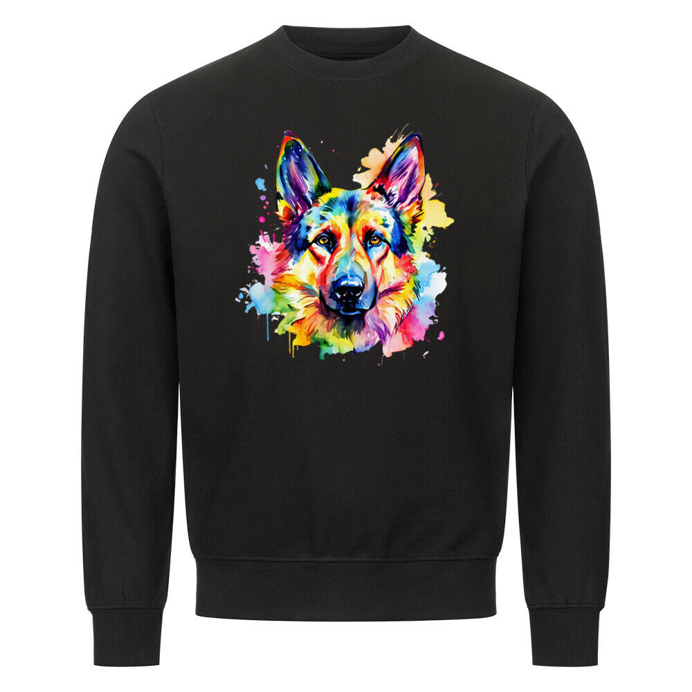 Premium Sweatshirt "Schäferhund - Paint 2" Schwarz – hunde-shirt.de