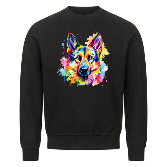 Premium Sweatshirt "Schäferhund - Paint 2" Schwarz – hunde-shirt.de