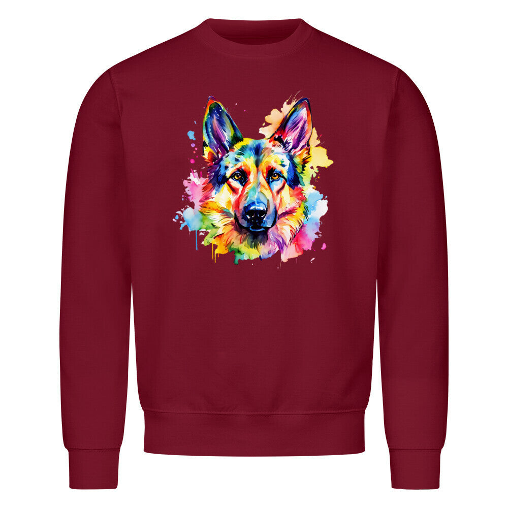 Premium Sweatshirt "Schäferhund - Paint 2" Burgunder – hunde-shirt.de