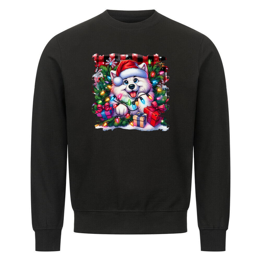 Premium Sweatshirt "Samoyed - Funny Christmas" Schwarz – hunde-shirt.de