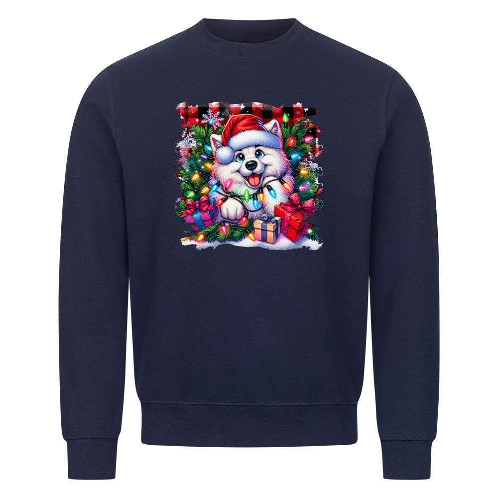 Premium Sweatshirt "Samoyed - Funny Christmas" Navy Blue – hunde-shirt.de