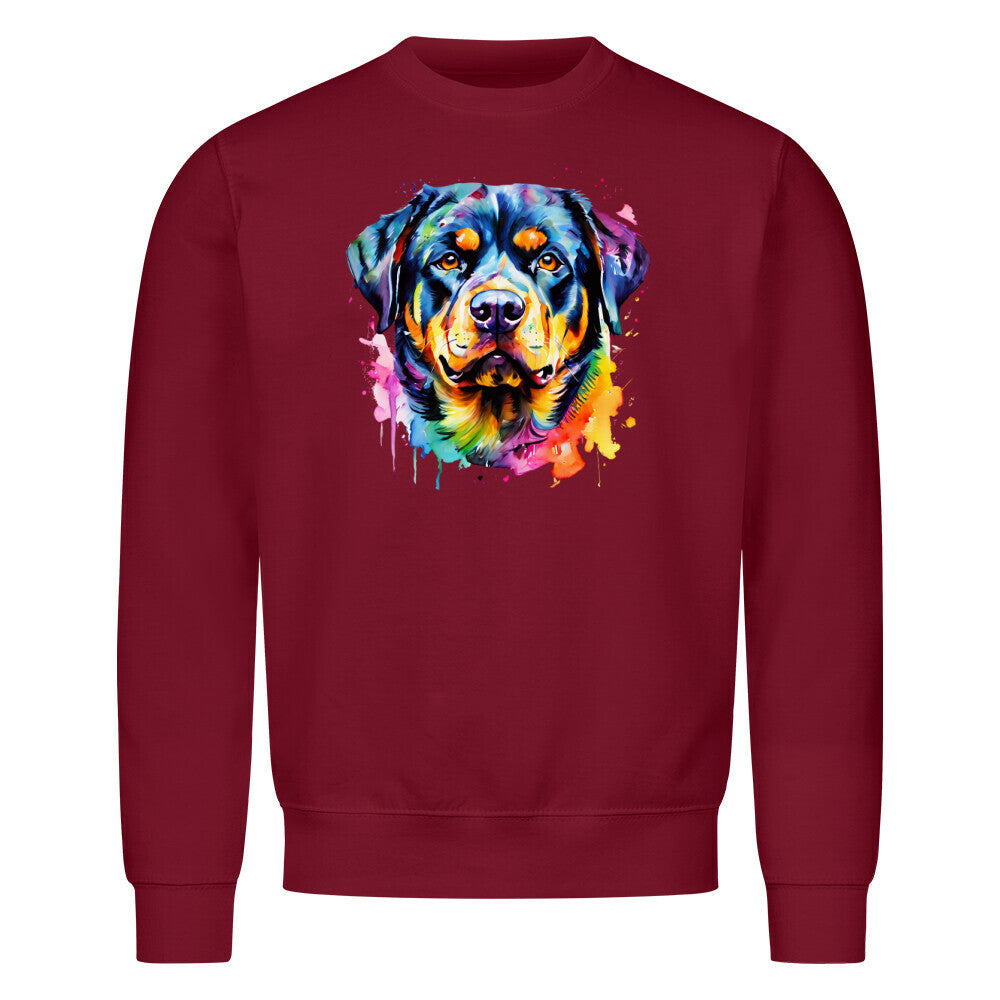 Premium Sweatshirt "Rottweiler - Splash" Burgunder – hunde-shirt.de