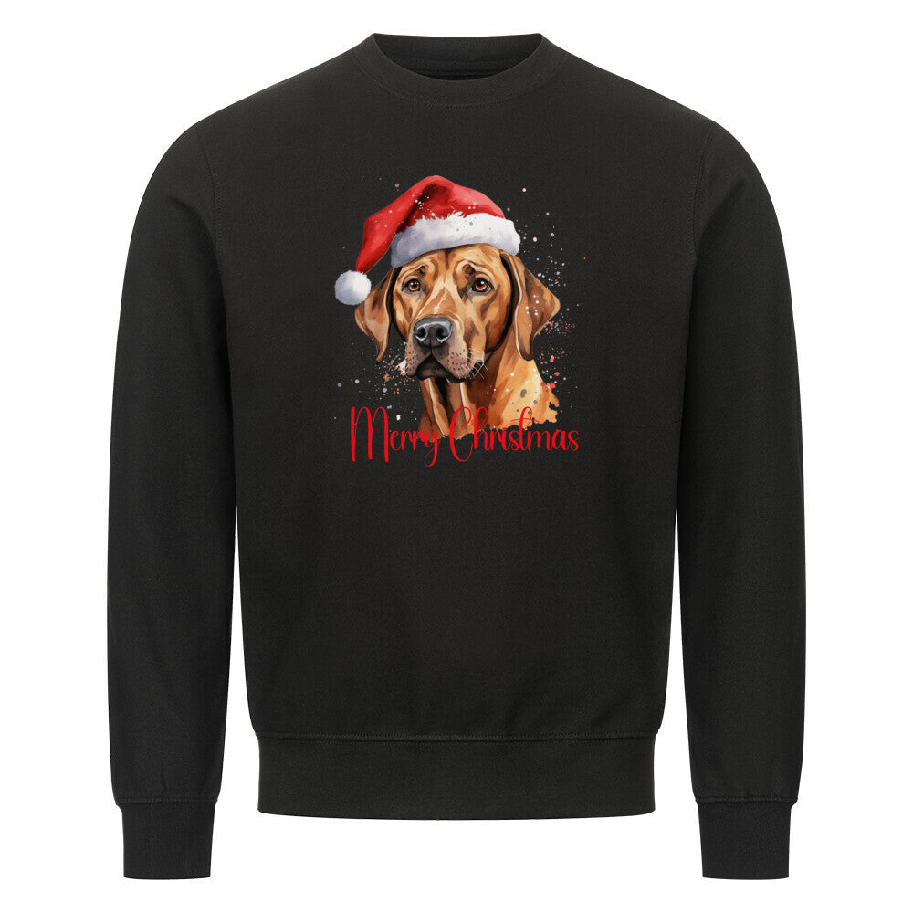 Premium Sweatshirt "Rhodesian Ridgeback - Merry Christmas" Schwarz – hunde-shirt.de