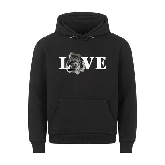 Premium Hoodie "Wolfsspitz - LOVE" Schwarz – hunde-shirt.de