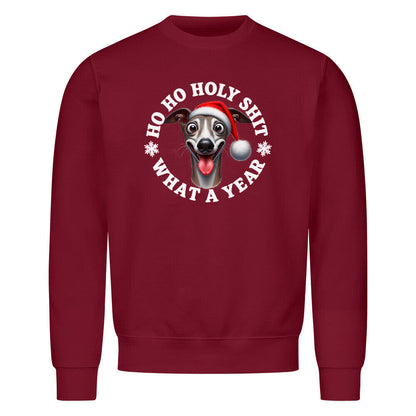 Premium Sweatshirt "Whippet - HO HO..." Burgunder – hunde-shirt.de