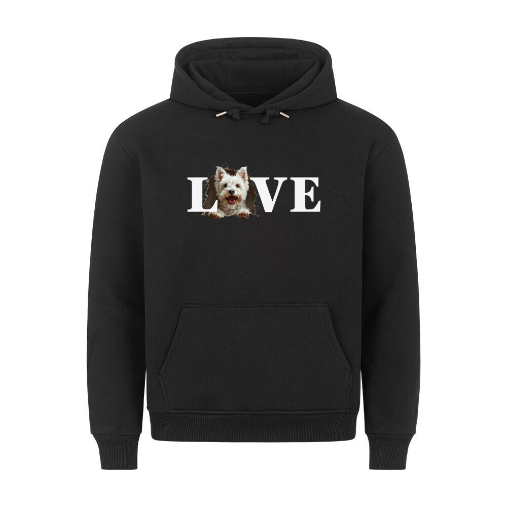 Premium Hoodie "Westie LOVE" Schwarz – hunde-shirt.de