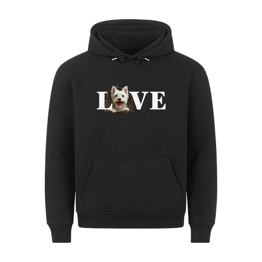 Premium Hoodie "Westie LOVE" Schwarz – hunde-shirt.de