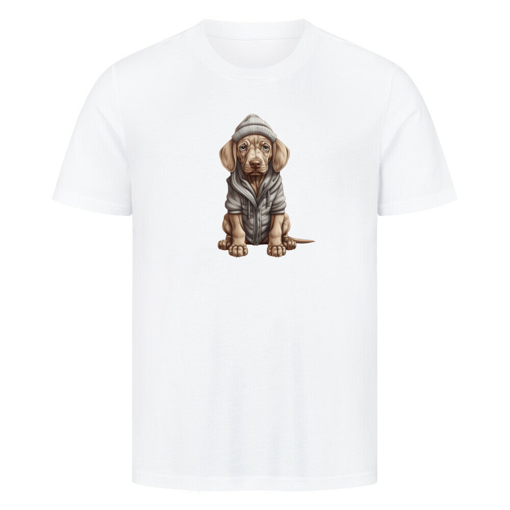 Premium T-Shirt "Weimaraner - Winterbub" Weiß – hunde-shirt.de
