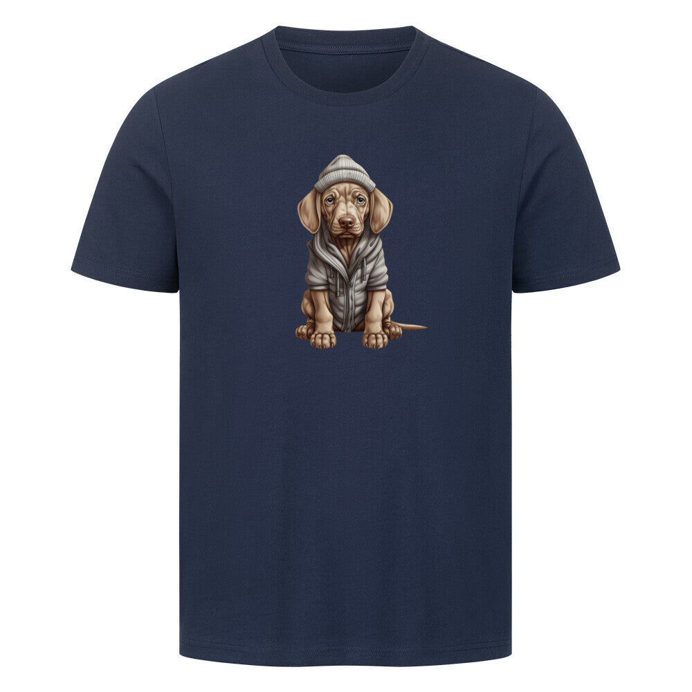 Premium T-Shirt "Weimaraner - Winterbub" French Navy – hunde-shirt.de