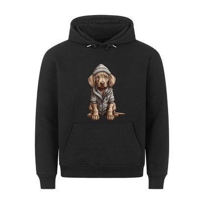 Premium Hoodie "Weimaraner - Winterbub" Schwarz – hunde-shirt.de