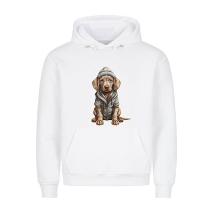 Premium Hoodie "Weimaraner - Winterbub" Weiß – hunde-shirt.de