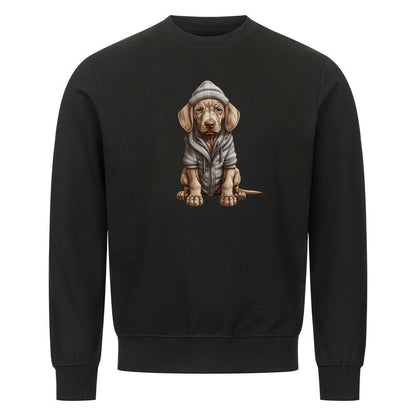 Premium Sweatshirt "Weimaraner - Winterbub" Schwarz – hunde-shirt.de