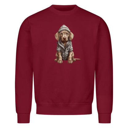 Premium Sweatshirt "Weimaraner - Winterbub" Burgunder – hunde-shirt.de