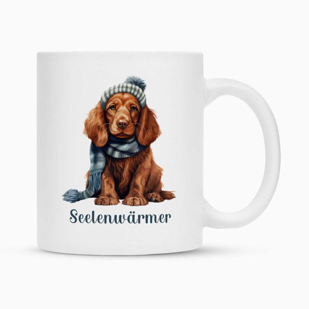 Tasse "Irish Setter - Seelenwärmer" Weiß – hunde-shirt.de