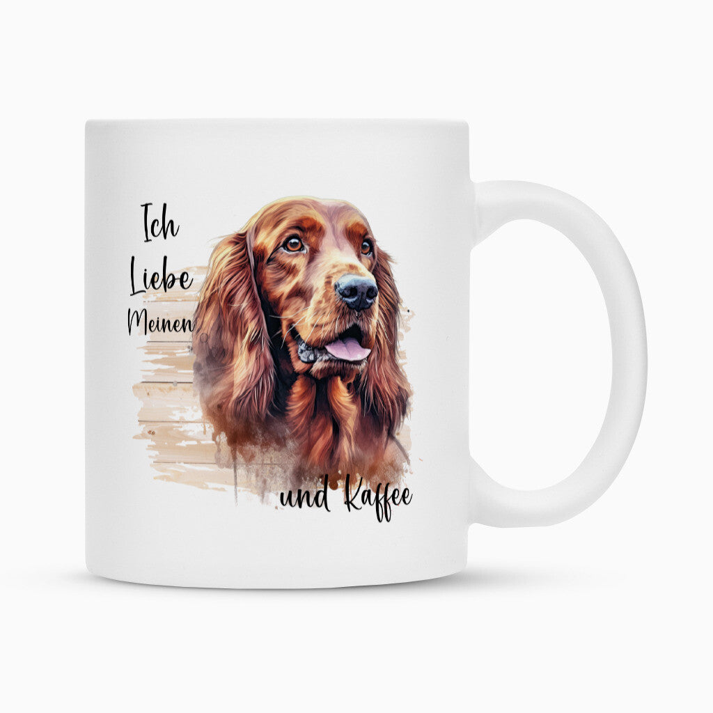 Tasse "Irish Setter - Ich liebe..." Weiß – hunde-shirt.de