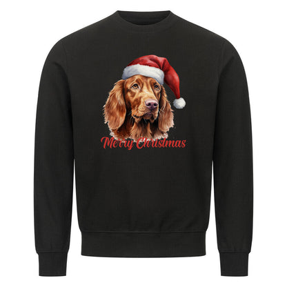 Premium Sweatshirt "Irish Setter - Merry Christmas" Schwarz – hunde-shirt.de