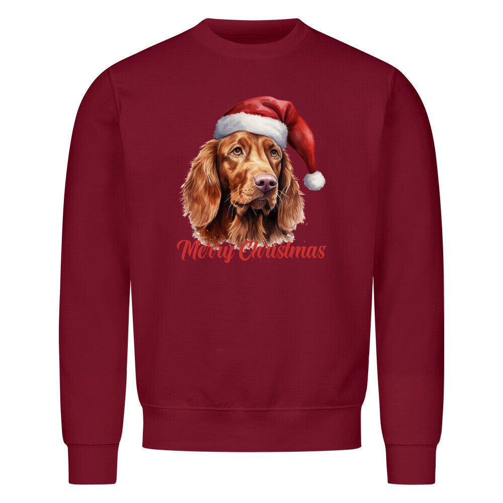 Premium Sweatshirt "Irish Setter - Merry Christmas" Burgunder – hunde-shirt.de