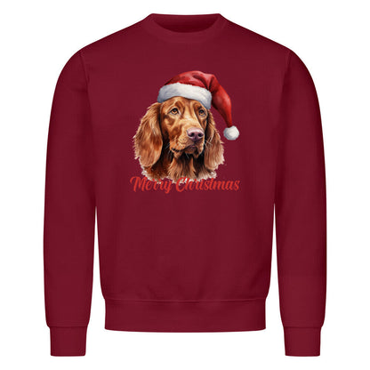 Premium Sweatshirt "Irish Setter - Merry Christmas" Burgunder – hunde-shirt.de