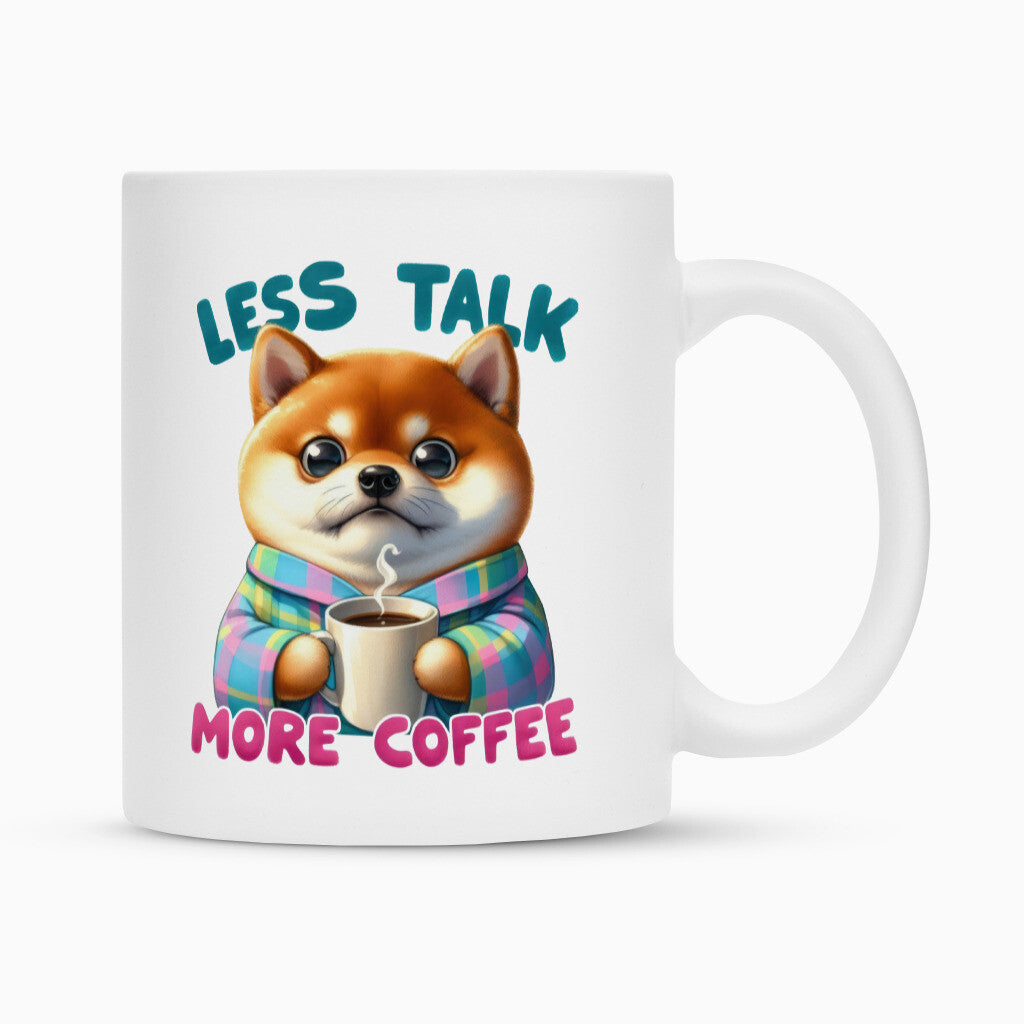 Tasse "Shiba Inu - Less talk..." Weiß – hunde-shirt.de