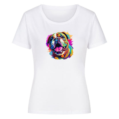 Premium Organic Damen-Shirt "OEB - Paint" Weiß – hunde-shirt.de