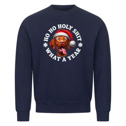 Premium Sweatshirt "Vizsla - HO HO..." Navy Blue – hunde-shirt.de
